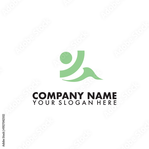 Abstract swimming symbol vector logo