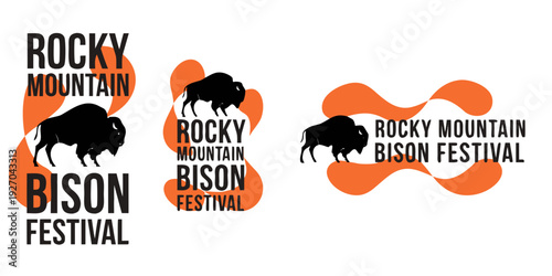 USA, US, U.S, United States - Bison Silhouette Layered SVG Set – Buffalo Wildlife Papercut Vector Banner, Rustic Western Card Design, Editable Cricut Cut File for Flyer, Poster & DIY Decor
