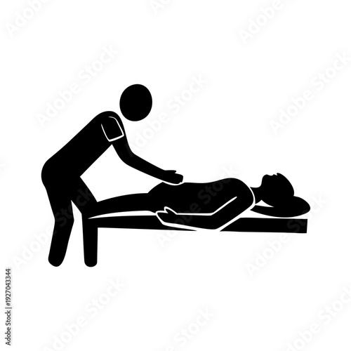 Massage therapist giving relaxing spa treatment to client