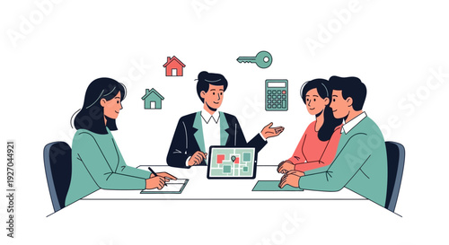 Real Estate Agents Discussing Property Investment with Clients.