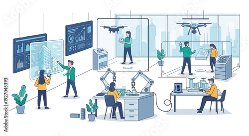 Modern Technology Innovation Lab with Drones and Robotics.