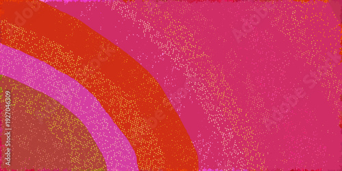 Abstract digital artwork featuring curved bands of vibrant color