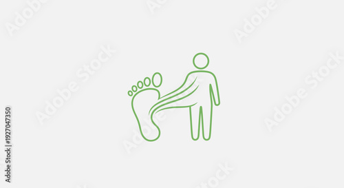 Green Footprint Icon: Environmental Impact, Sustainability, Human Eco-Consciousness