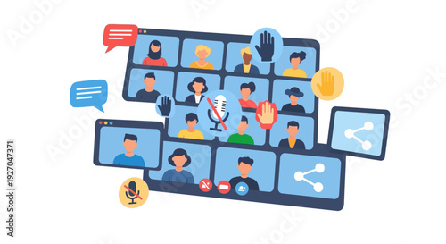 Online Meeting Video Conference People Connection.