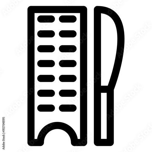 A knife and a sharpener, essential tools for chefs and cooks in the kitchen