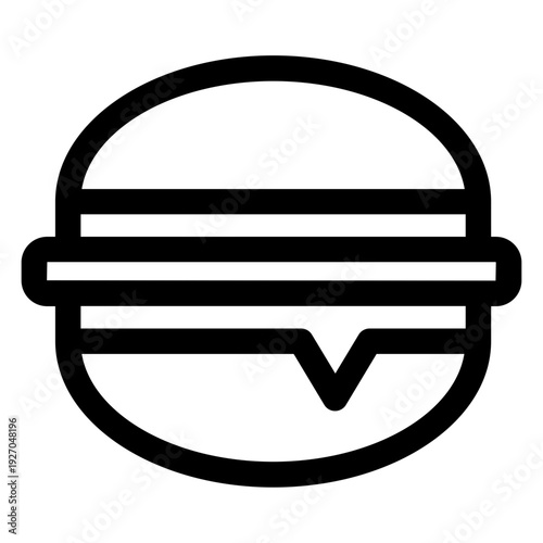 A delicious burger, perfect for satisfying a craving. The burger is depicted in a simple, line-art style