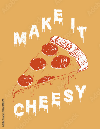 Illustration of a slice of pepperoni pizza.