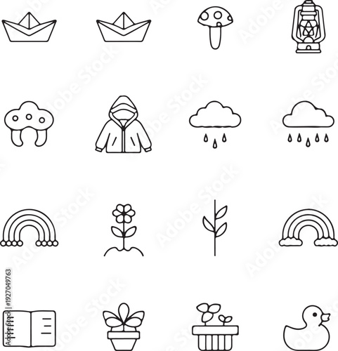 Weather forecast icon set. Vector illustration. Isolated on white background.