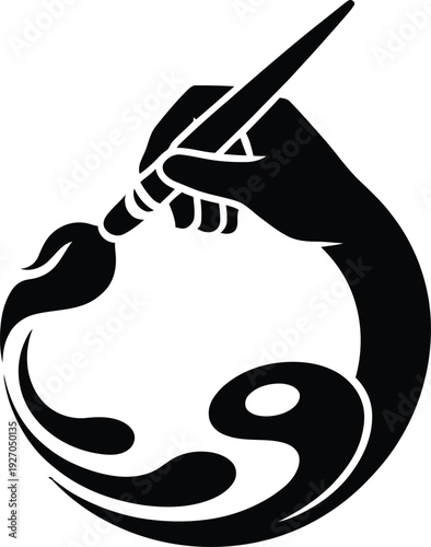 Stunning paintbrush logo design element for creative businesses