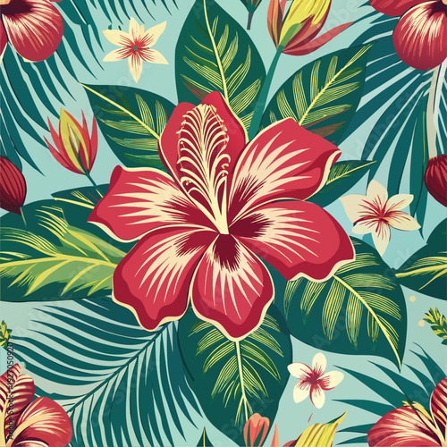 Tropical flower pattern design