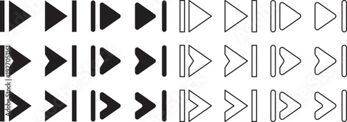 Geometric pattern of black arrows and lines on white background