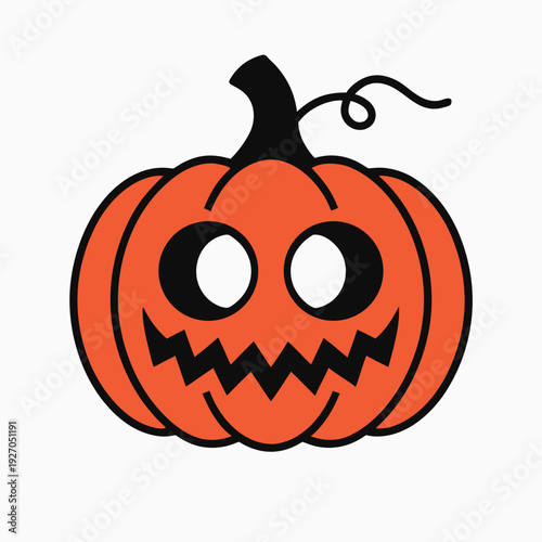 A playful jack-o'-lantern with a smiling face and zigzag mouth carved into it