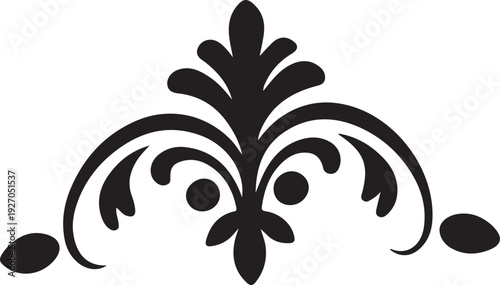 Elegant Symmetrical Flourish Ornament Cute wood Design