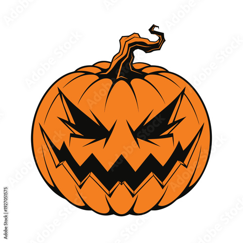 A classic jack-o'-lantern with a spooky and expressive carved face.