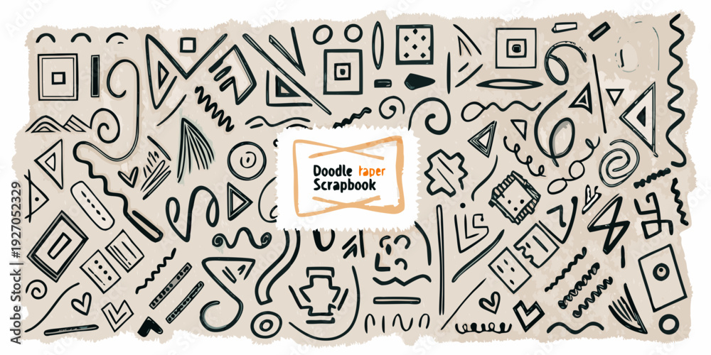 Obraz premium A chaotic collection of hand drawn doodles on a textured background