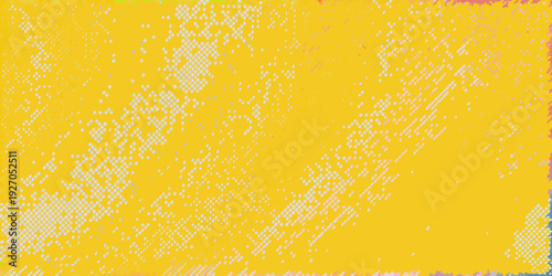Abstract yellow background with scattered white pixelated noise effect