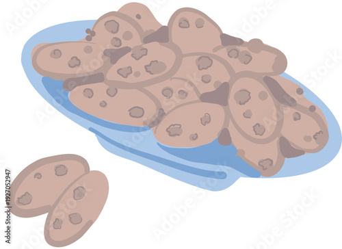 Vector illustration of a plate with cookies