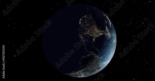 Wallpaper Mural Earth globe rotate around. 3d render video. Torontodigital.ca