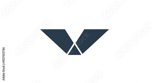 Free Download Abstract Dark Blue Geometric V Shape Logo on White Background - GFXLoad