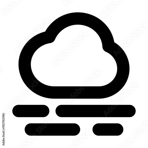 A black and white image of a cloud with fog or mist