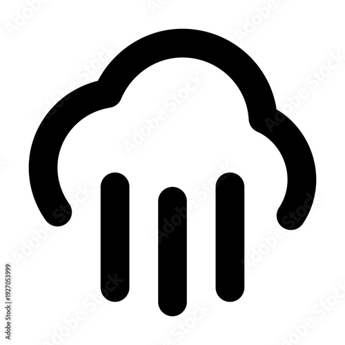 Cloud raining weather symbol icon. Illustrating the atmospheric condition