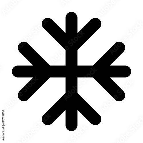 A Black Snowflake Symbol isolated on Background
