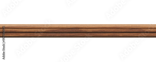 A textured, horizontal, brown wooden molding against a solid black background