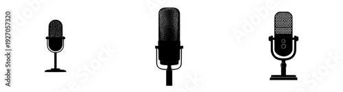Elegant Black & White Studio Microphone Silhouette