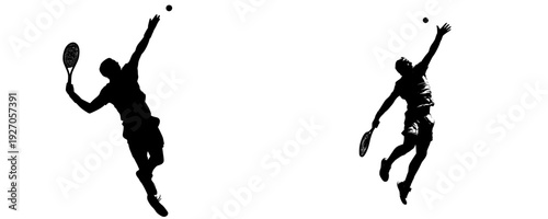 Silhouette of a Tennis Player in Action