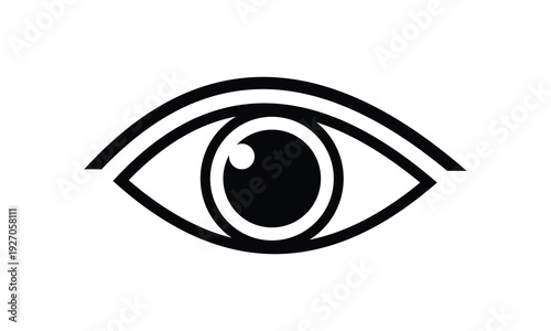 Human eye ball vector icon. View. Look. Retina scan eye symbol.  Eyeball for observe icon. Eyesight symbol. Watch and view eye emoji. Human eye.
