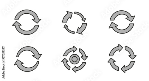 Circular Arrows Collection: Refresh, Cycle, Loop, and Repeat Icons