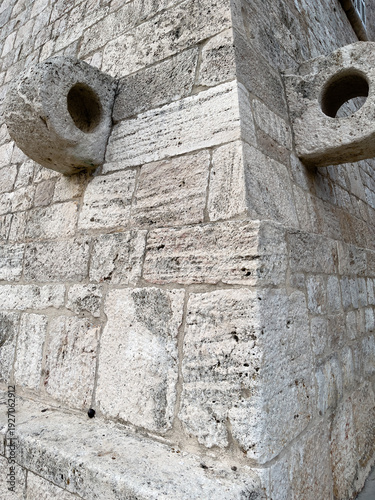 Croatia, Vis Island, street and old Dalmatian houses on a sunny summer day. The historic town of Vis on the island of Vis.