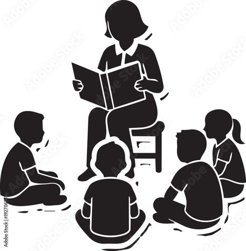 Teacher Reading Storybook to Children