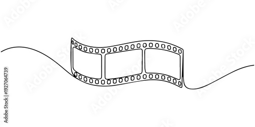 continuous one line drawing Film strip icon