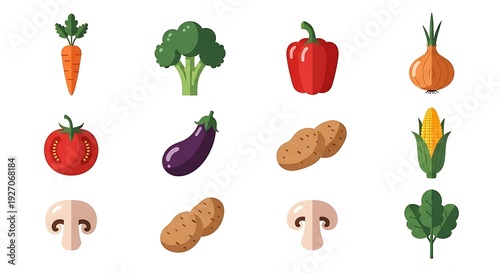 Assorted Vegetables and Fruits with Faces.