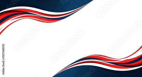 Memorial day tribute with patriotic waves of red white and blue