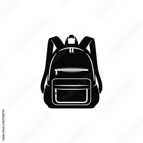 Backpack Icon with Zippered Compartments