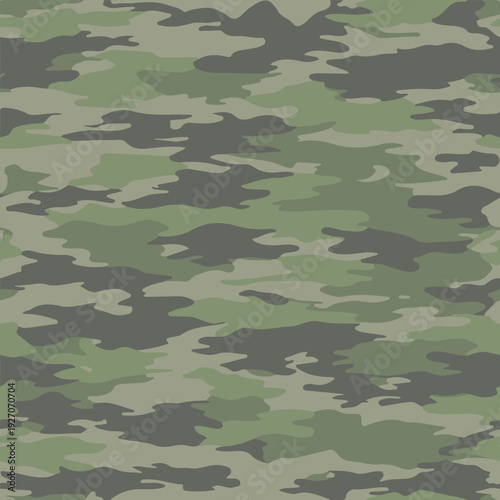 Dark Green Camouflage Grunge Seamless Pattern Design, Vector Army Print, Monochrome, Masculine Defense, Military Pattern Design