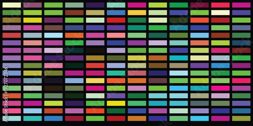 Abstract Array of Colorful Rectangles on a Black Canvas