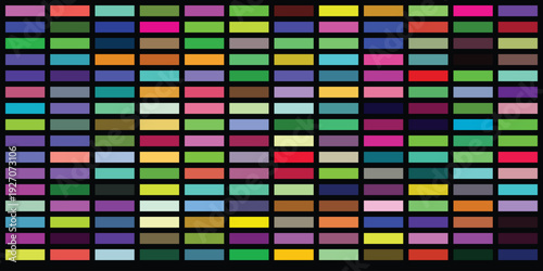 Symmetrical arrangement of colorful blocks displaying wide range of hues and tones for artistic inspiration and visual concept development in contemporary digital media projects