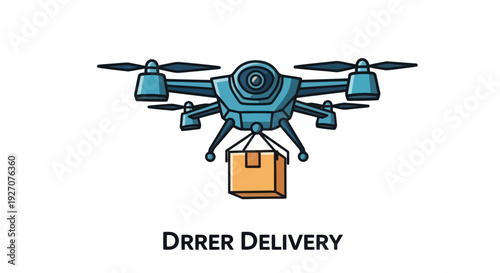 Drone Delivering Package, Future Logistics, Aerial Delivery Service
