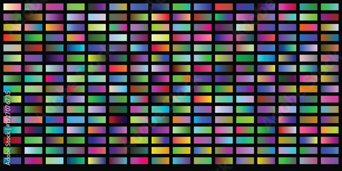 A captivating grid of small, illuminated rectangles, each displaying a unique color gradient, creating a vibrant and continuously evolving abstract background composition
