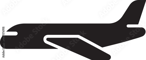 Airplane passenger travel silhouette icon. Aeroplane vector icon aircraft isolated symbol shape