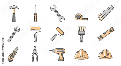 Construction Tools Collection - DIY and Renovation Icons Set