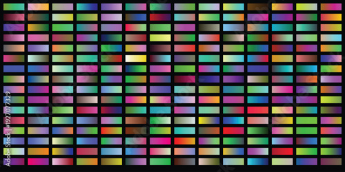 Abstract image showing a comprehensive grid filled with small rectangular blocks, each block transitioning through a spectrum of vivid colors