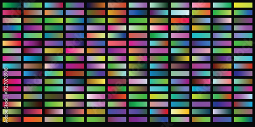 Professional gradient swatches library displaying numerous color transitions for user interface design digital backgrounds modern artistic elements colorful palette for developers