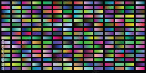 Vibrant gradient color palette background, modern digital art, seamless pattern of horizontal swatches, abstract design with bright and pastel hues, graphic element for web and print