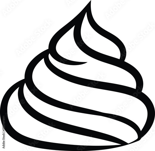 Black silhouette of a pile of poop vector illustration