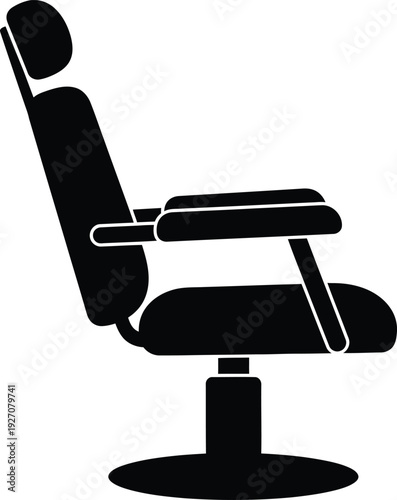 A simple black and white graphic of an office chair with adjustable features.