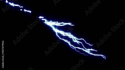 Wallpaper Mural Lightning bolt thunderstorm strike animation, realistic electric lightning flash isolated on black background with glow and energy discharge, high voltage electricity VFX element for compositing video Torontodigital.ca